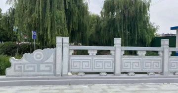 宁夏 芝麻灰桥栏杆、河道栏杆安装效果