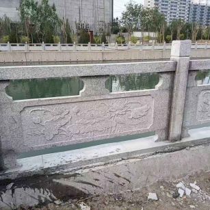 宁夏 芙蓉白大花桥梁、河道，石材栏杆、围栏、护栏