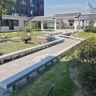 宁夏 芝麻灰小区坐凳&栏杆安装效果