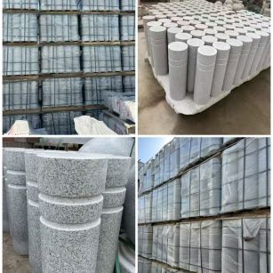 宁夏 芝麻白花岗岩挡车柱、隔离柱多少钱