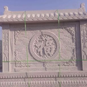 宁夏 芝麻白花岗岩屏风，照壁，影壁