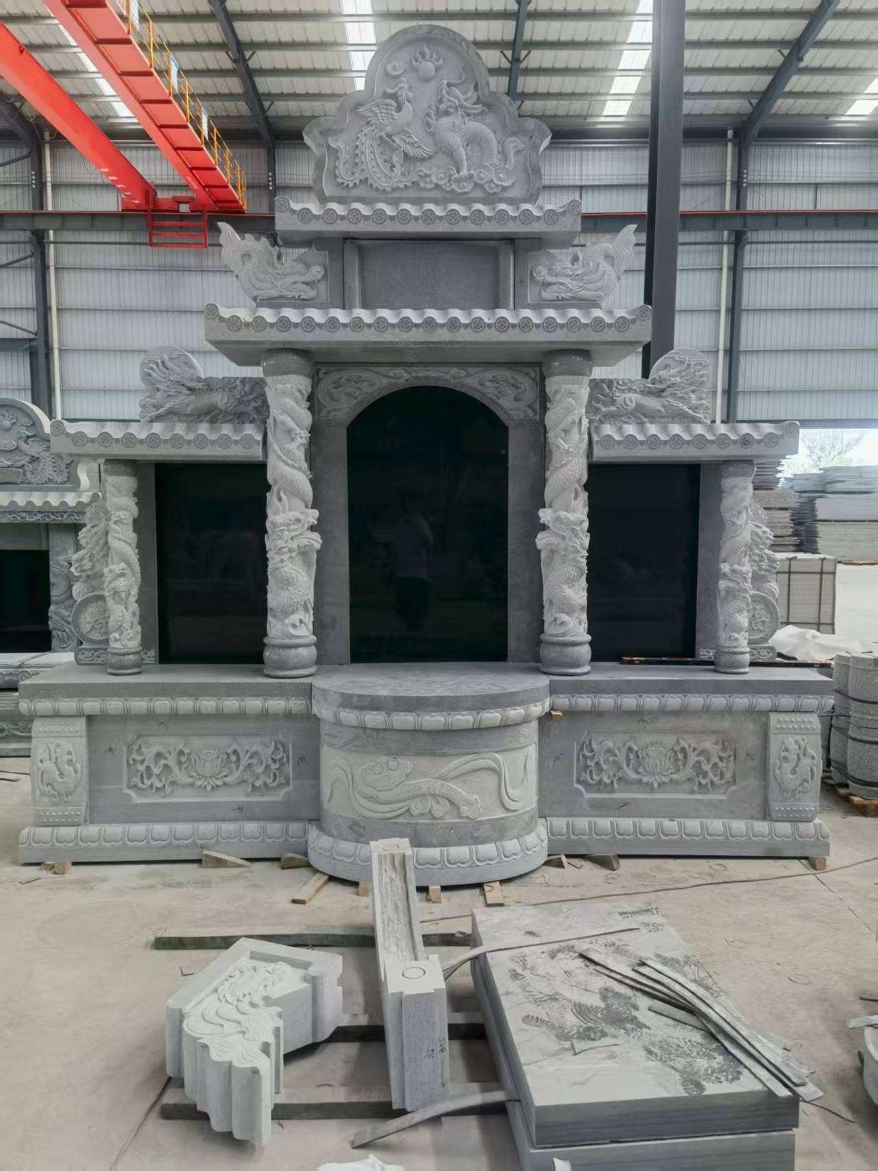 宁夏 芝麻灰高档墓碑，土墓，可定制