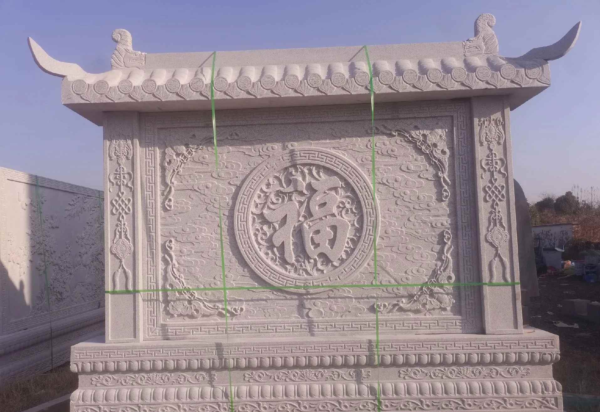宁夏 芝麻白花岗岩屏风，照壁，影壁