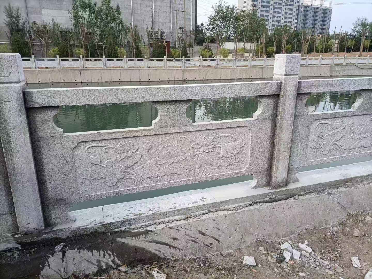 宁夏 芙蓉白大花桥梁、河道,石材栏杆、围栏、护栏
